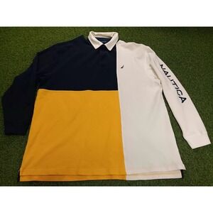 Nautica Men's Polo Shirt - Navy, White, Yellow